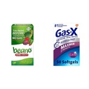 Beano Food Enzyme Dietary Supplement | Help Digest Gas-Causing Foods | 150 Tablets & Gas-X Maximum Strength Gas Relief Softgels with Simethicone 250 mg for Bloating Relief - 50 Count