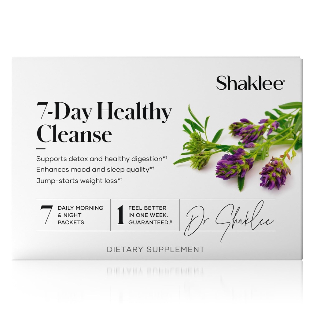 Shaklee - 7 giorni Cleany sano: Reset completo del sistema e Boost dell'energia - con probiotici, supporto del fegato e pulizia di erbe - Guida passo-passo - 7 Daily Morning & Night Packets