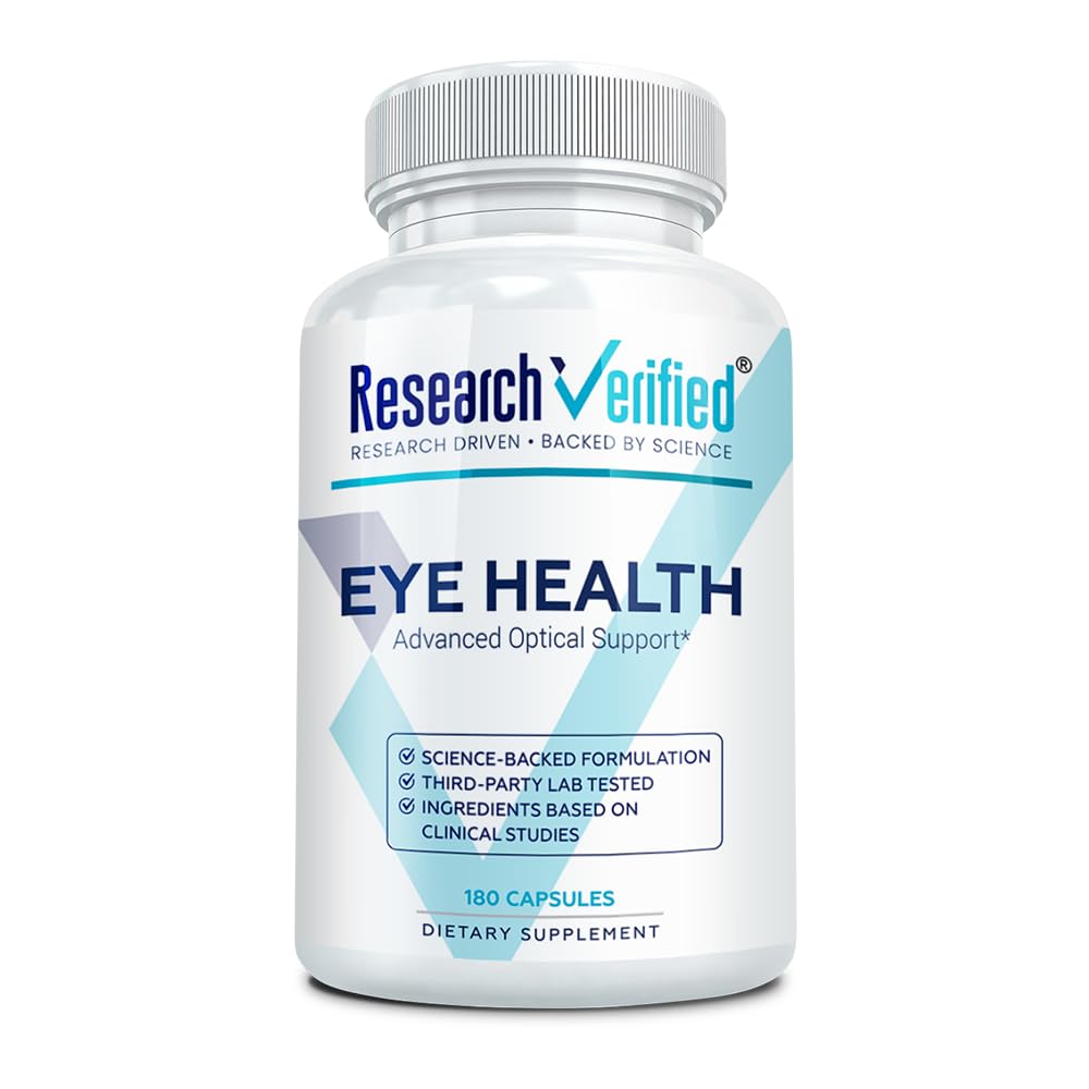 Recherche sur la santé oculaire vérifiée - Nourrir et protéger les yeux et la vision, soutenir la rétine saine, améliorer l'approvisionnement en sang des yeux - Vitamines A, B, C et E - 180 Capsules - Approvisionnement de 3 mois - Fabriqué aux États-Unis