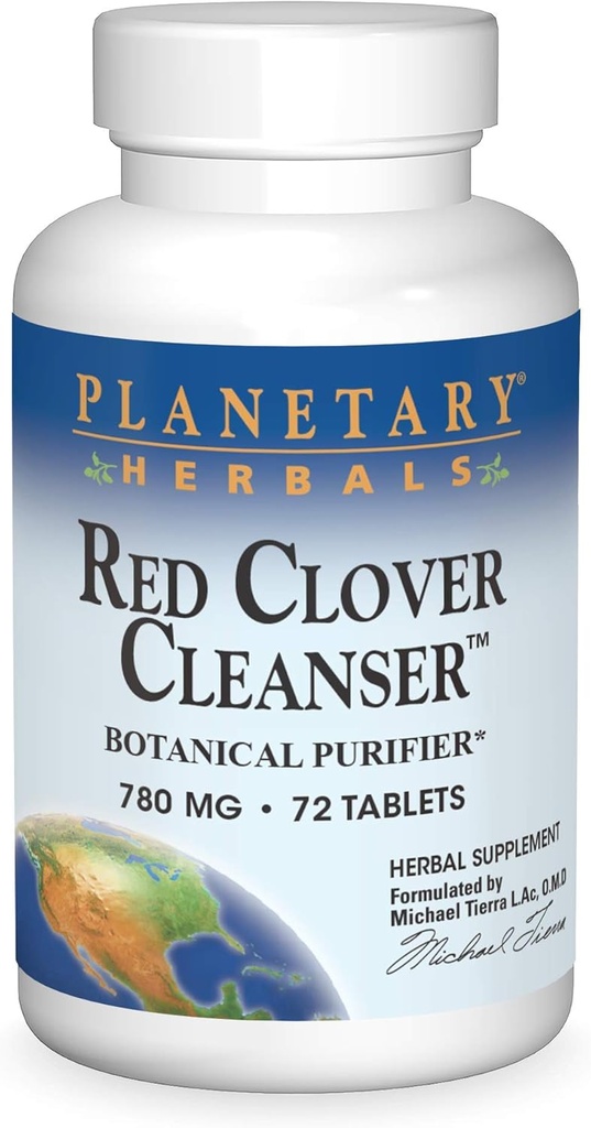 Pianetari erbe rosso Clover Cleanser compresse, 72 Conte