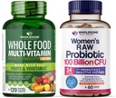 Ganzes Wellness Essen Multivitamin für Männer + Dr. Formulierte Raw Probiotics für Frauen 100 Billion CFUs Bundle