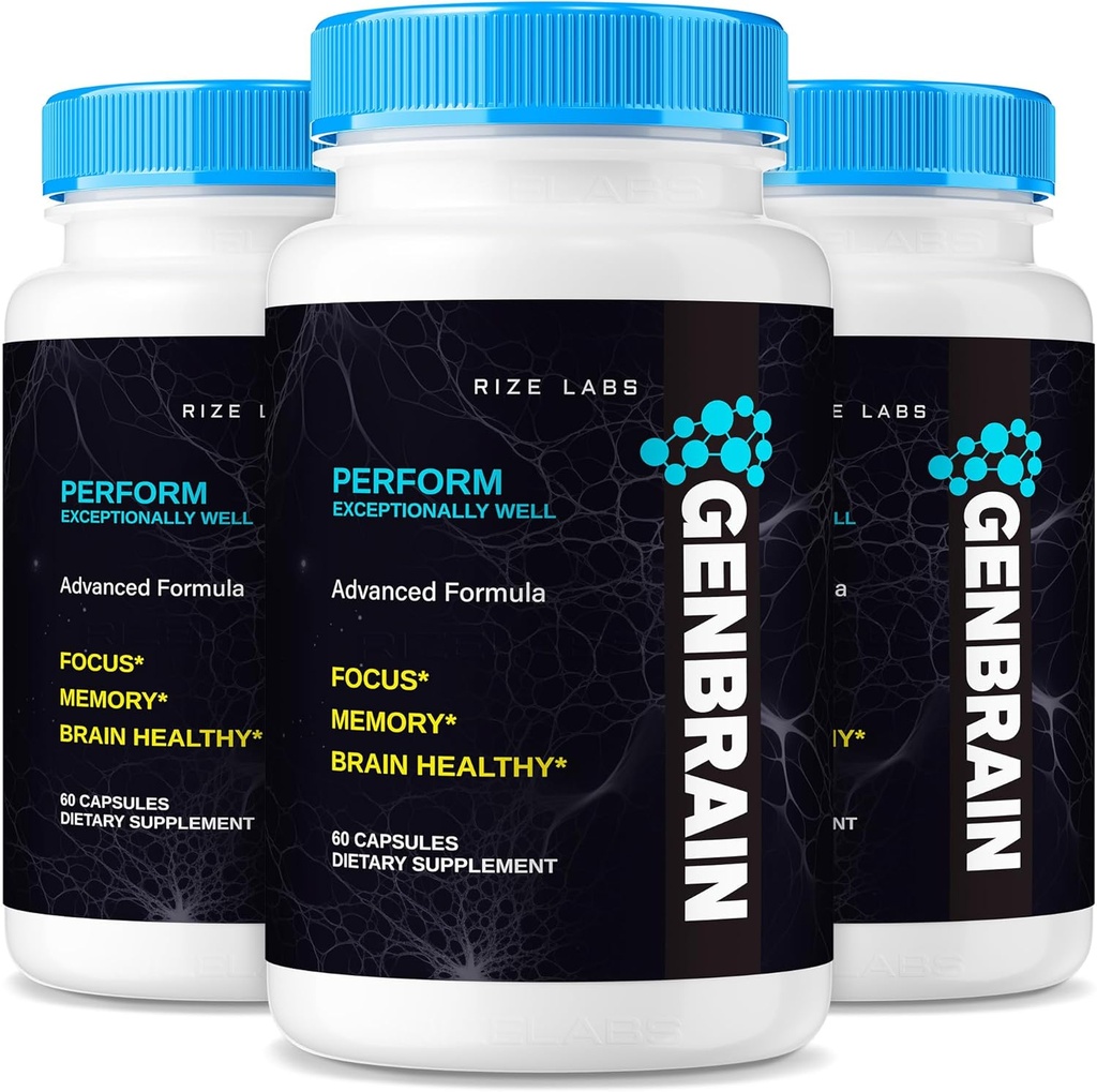Rize labs GenBrain Memory Supplement, GenBrain Extra Strength Brain Support Capsule, GenBrain Advanced Memory Complex, GenBrain Pure All-Natural Pills, Gen Brain Recensioni (180 Capsules) (Pack of 3)