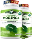 PURA VIDA MORINGA Organic Moringa Capsules Single Origin Moringa Powder Organic. Pure Moringa Leaf. Energy, Metabolism, & Immune Support. 120ct. 500mg Caps (Pack of 2)