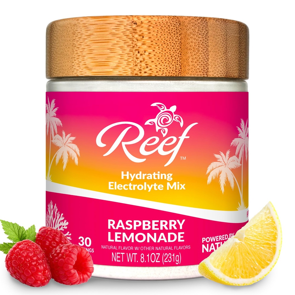 Polvere di elettrolita idratante - Idratazione con gli elettroliti della natura + frutta reale - limonata di lampone, senza aggiunta di zucchero, 5 elettroliti chiave + vitamine, minerali di trace, 30 Serve