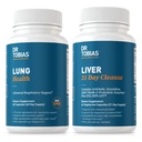 Dr. Tobias Lung Health & Liver 21 Day Cleanse per polmone e fegato Cleanse & Detox con vitamina C, Butterbur, Quercetin, Solarplast, Artichoke, Latte Thistle