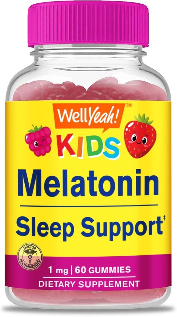 Naja ja Kinder Melatonin Gummies 1 mg - Drug-Free Sleep Aid Gummy Supplement, Schlaf-Unterstützung für Kinder - Glutenfrei, Gelatinfrei, Non GMO, Vegetarisch - Natural Sourced Flavor - 60 Gummies