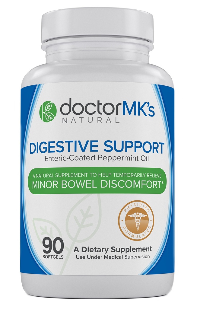 IBS Relief Supplement von Doctor MK's®, 90 Kapseln von Enteric beschichtetem Pfefferminzöl, Irritable Bowel-Syndrom, Verdauungsunterstützung Formel
