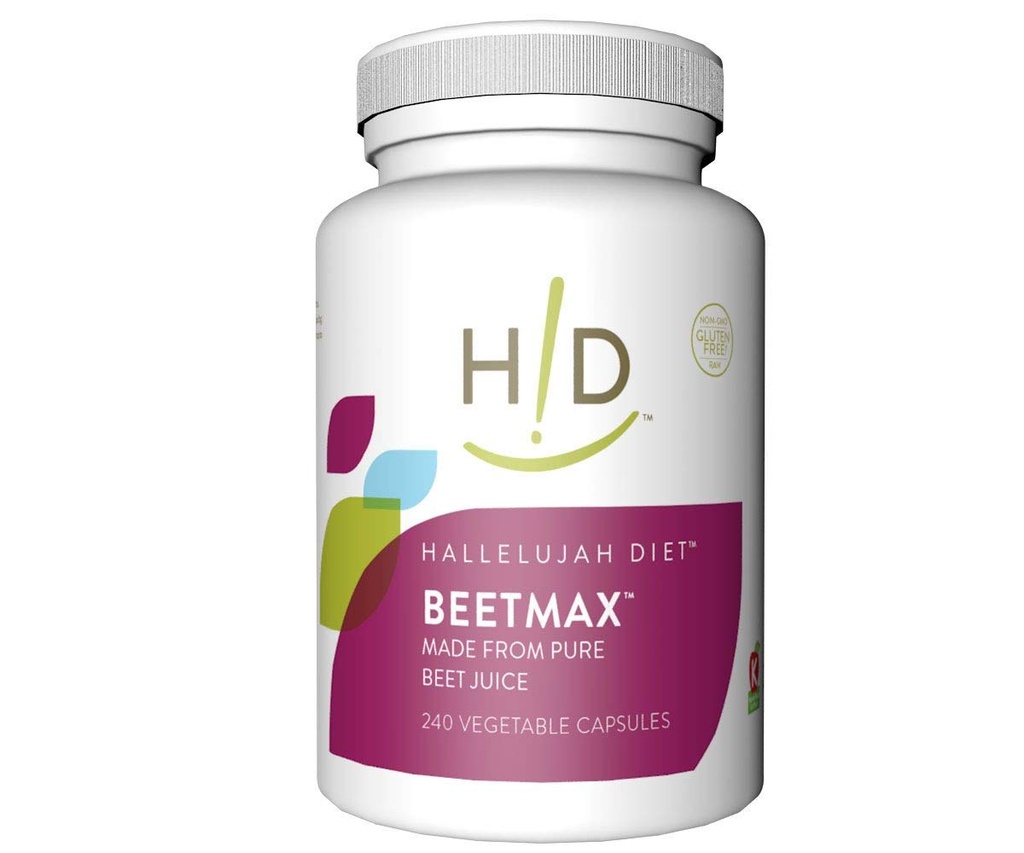 Hallelujah-Diät - Bio-BeetMax Kapseln, Vitamin, Mineral, & Antioxidante Mischungsergänzung, Glutenfrei, Vegan, 240 Kapseln, 30 Portionen