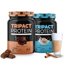Proteine TRIPACT di Nutrologia - Shake di Nutrizione Premium - Proteine di siero non OGM, Proteine vegetali,Greens,Superfoods & Probiotics - 5g BCAAs - Cioccolato cremoso & VanillaLatte w/Cinnamon 1.5lb Ogni