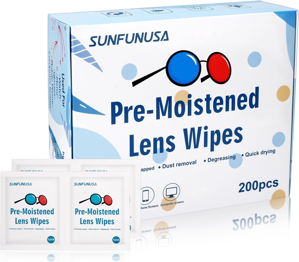 200 Count Lens Reinigung Wipes-Pre-Moistened Individuell Wrapped Brillen Wipes Optical Screen Cleaner Streak Kostenlose schnelle Trocknung
