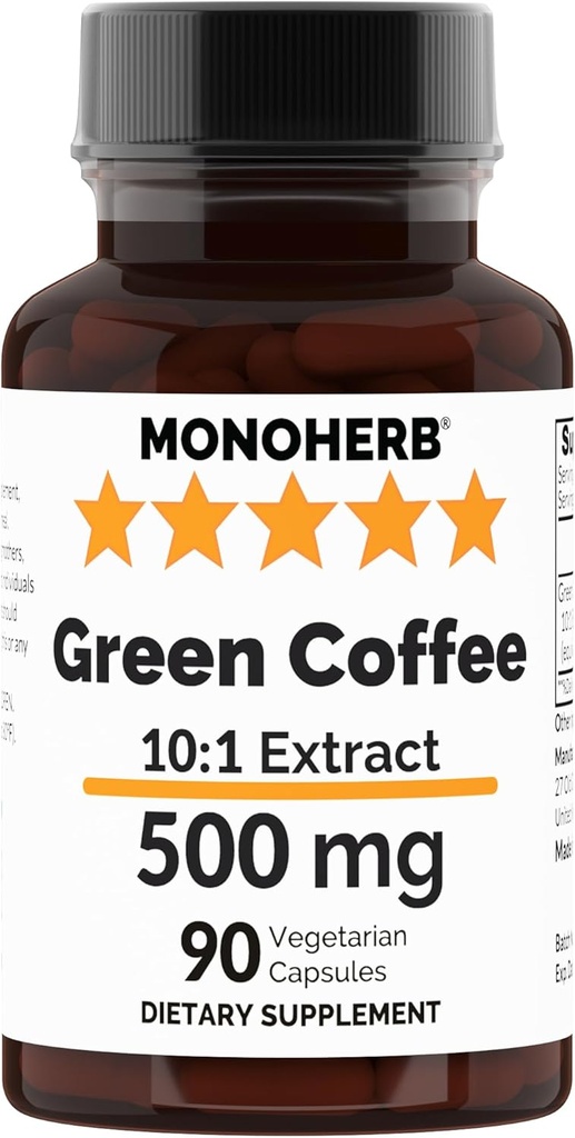 MONOHERB Green Coffee Extract 500 mg - 90 Vegetarische Kapseln