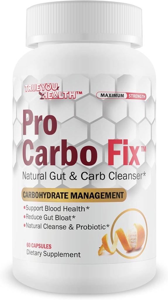 Pro Carbo Fix - Natural Gut & Carb Cleanse Supplement - Plant Based Formula w/Probiotics - Support Digestive Health & Blood Health - Aiuto Flush Carbs & Toxins - Promuovere la regolarità & ridotto Gut Bloat