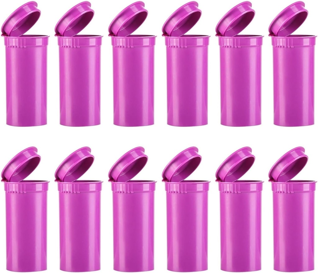 12 Pack leere Kunststoff Pillen Flaschen mit Kappen, luftdicht Multi-Purpose 13 Dram Pillenbehälter mit Pop Top Caps für Medikamente, Ergänzungen oder alle kleinen Gegenstände (Grape Opaque)