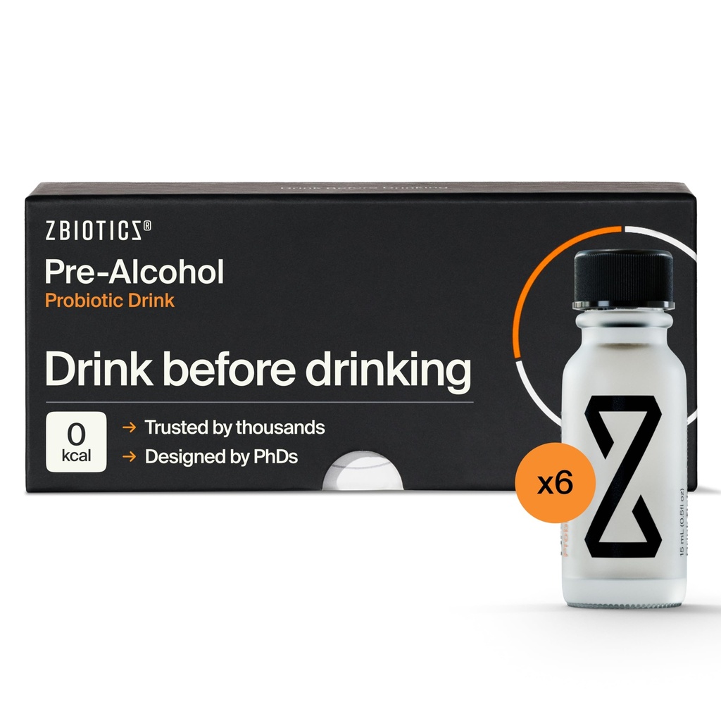 ZBiotics — Fühlen Sie sich besser nach dem Trinken, Wake Up Refreshed, Science-Backed, Patented Probiotic für einfachere Morgen, Reisen-Friendly, 6-Pack von 0.5 Fl Oz Flaschen