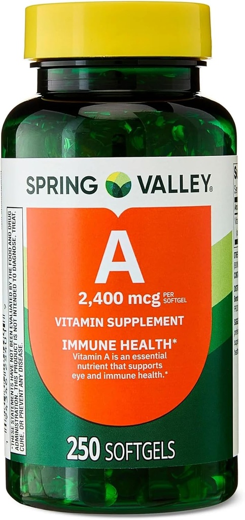 Vitamin A Softgels, 2400 mcg, 250 Count + Portable Pill Container (2 Artikel)