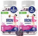 SUNNY SAM Iron Gummies per bambini e adulti - Vitamine di ferro con vitamina C, 10 mg per porzione - Gomma di frutta masticabile per il supporto immunitario Produzione di globuli rossi
