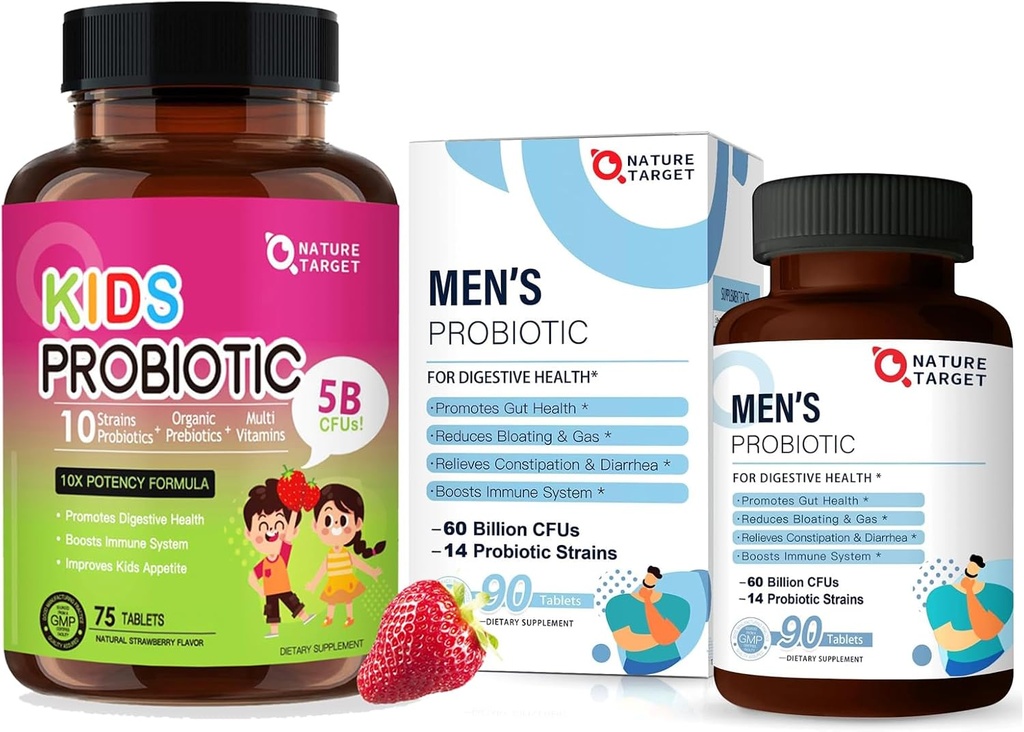 NATURE TARGET Probiotiques pour les hommes avec des enfants Probiotiques à croquer