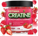 Monohydrate de créatine pour hommes et femmes 120 CT - 5600mg de monohydrate de créatine par service, Monohydrate de créatine à croquer pour le soutien musculaire et l'énergie boost, sans sucre, végétalien (arôme de mûre)