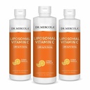 Dr. Mercola Liquid Liposomal Vitamin C - Antiossidante & Integratore di Supporto Immune - Include Vitamina E - GMO-Free, Gluten-Free & Soy-Free - Citrus Vanilla Flavor - 450 mL (30 Serve) - 3 Pack