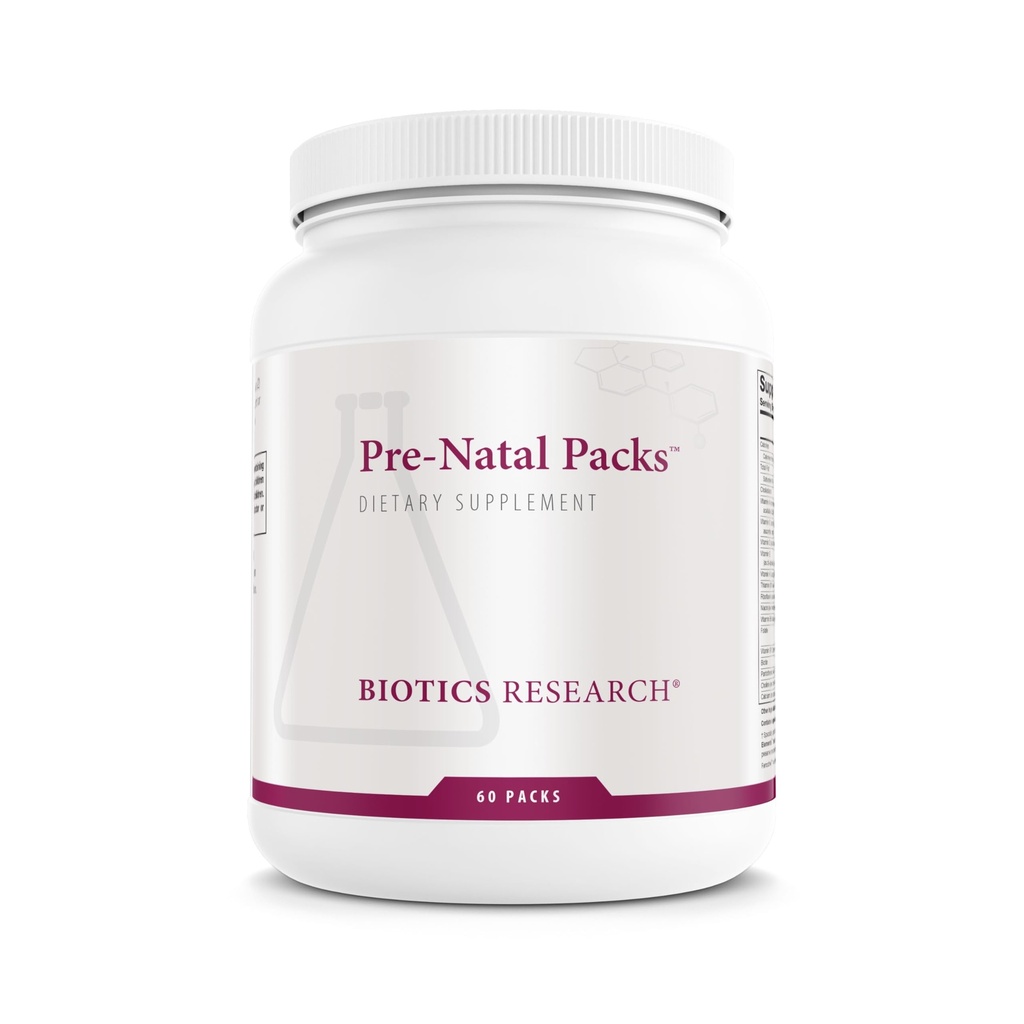 Biotics Research Pre Natal PacksTM Pre Natal Nutrition Support, Post Natal Formula, Enthält Omega3s, Iodine und Folate, Ernährungsbedürfnisse für schwangere, Schnürung und Frauen Wunsch nach Conceive, 60 Pack