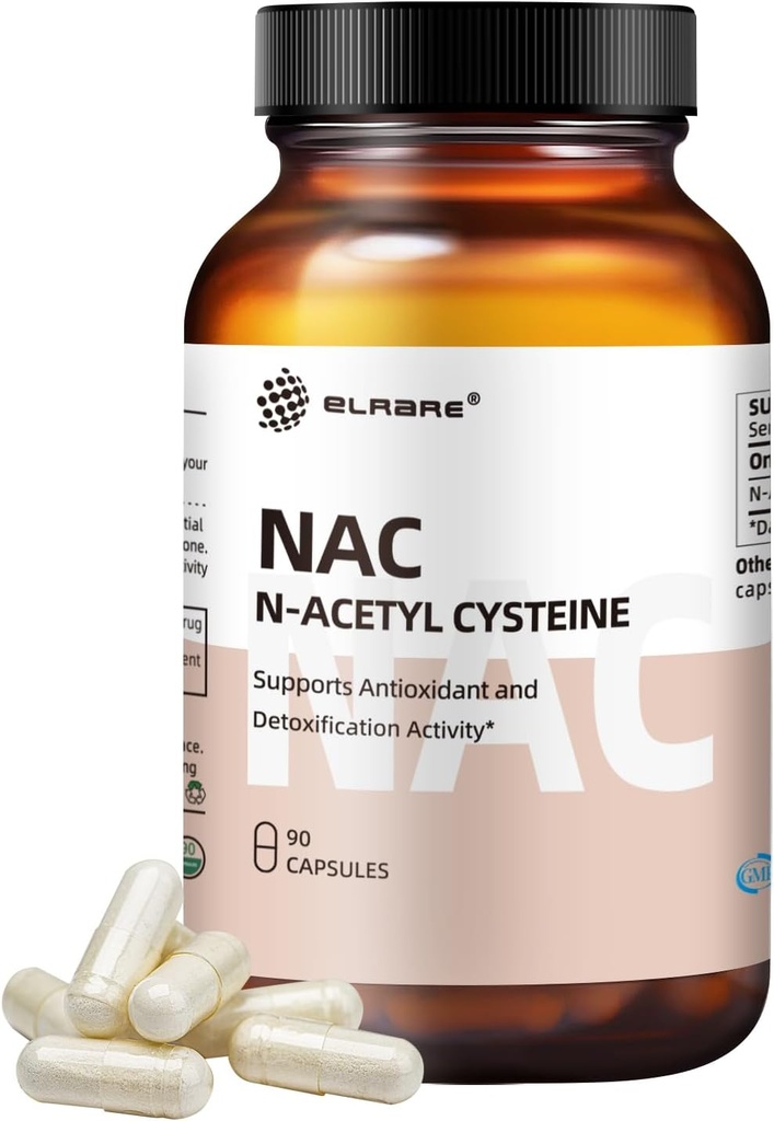 N-Acetyl-L-Cystein (NAC) Supplement 450mg,Antioxidant,Promotes Liver&Kidney Detox,Supports Respiratory Health and Immune Function,90 Kapseln