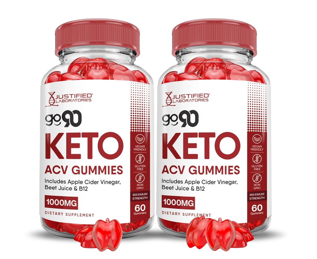 (2 Pack) Go 90 Keto ACV Gummies Advanced Formula 1000MG Go90 Keto Gummies Aceto di sidro di mele Formulato con Polvere di succo di barbabietola di melograno B12 Vegan Non GMO 120