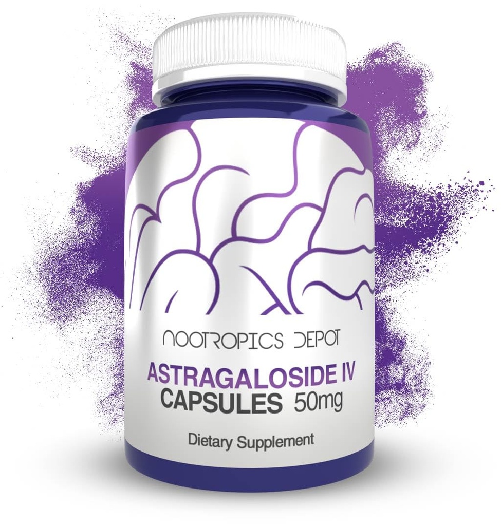 Nootropics Depot Astragaloside IV Capsule | 50mg | Astragalus membranaceus | 30 Count | Neuroprotective, Immune Support, Longens Telomeres