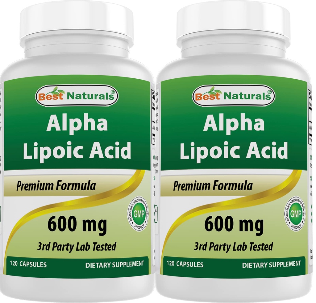 Best Naturals -- Alpha Lipoic Acid (ALA) - 600 mg (120 Count (Pack von 2))