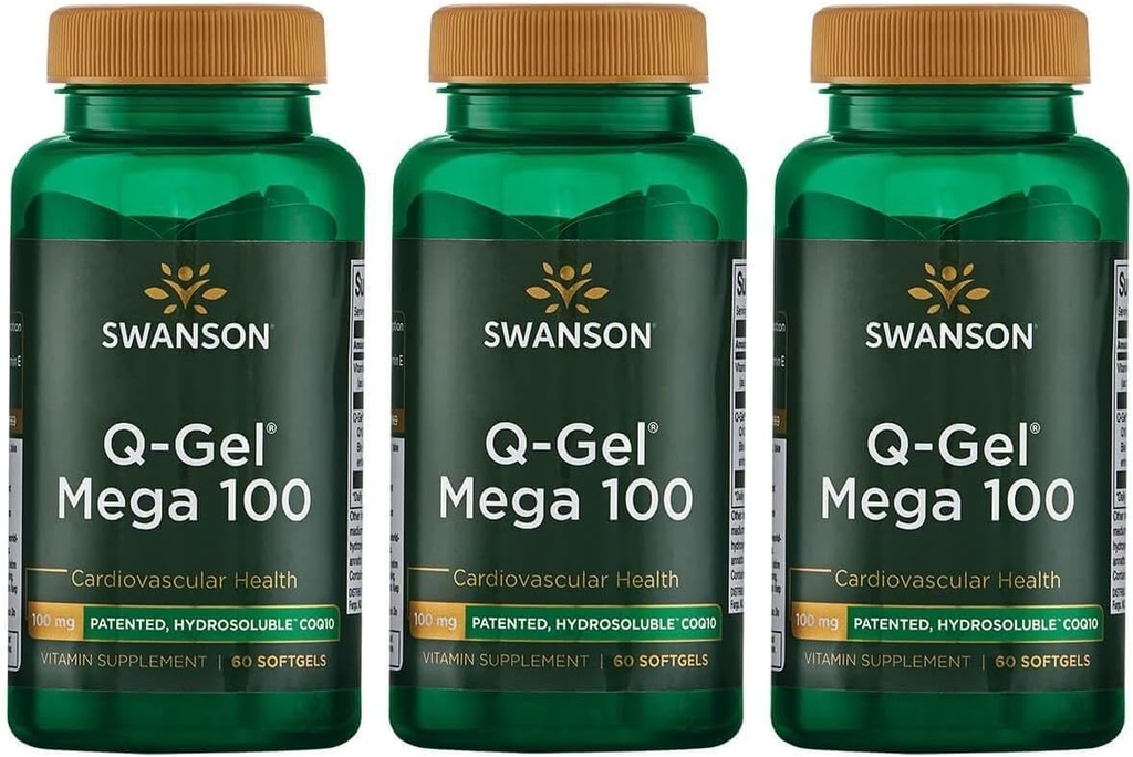 Swanson Q-Gel Mega 100 Milligramme 60 Sgels (3 Pack)