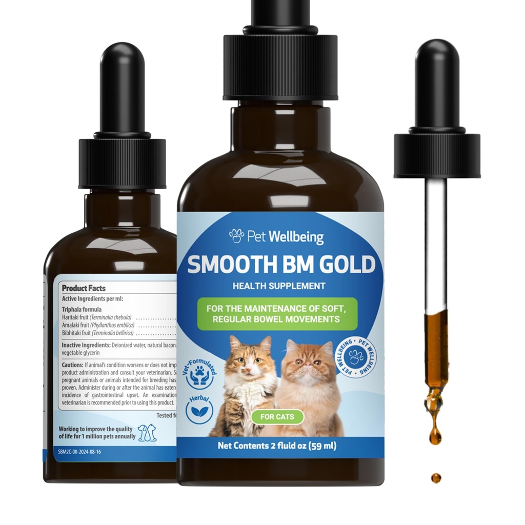 Pet Wellbeing Glattes BM Gold für Katzen - Sanfte Verstopfung Relief für Felines - natürliche Kräuterergänzung 2 oz (59 ml)
