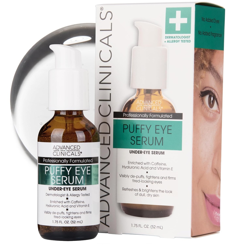 Cliniciens avancés Oeil puffy sous les yeux Sérum d'anti-vieillissement visible Vitamine C + Sérum de caféine aide à améliorer l'apparence de la puffine, des lignes fines, des cercles sombres, et tonus de peau uneven, 1.75 Fl Oz