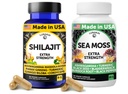 Lunakai USA Made Shilajit & Sea Moss Capsules Bundle mit Ashwagandha, Black Seed Oil & Rhodiola für Kraft & Immununterstützung, 60ct Jeder