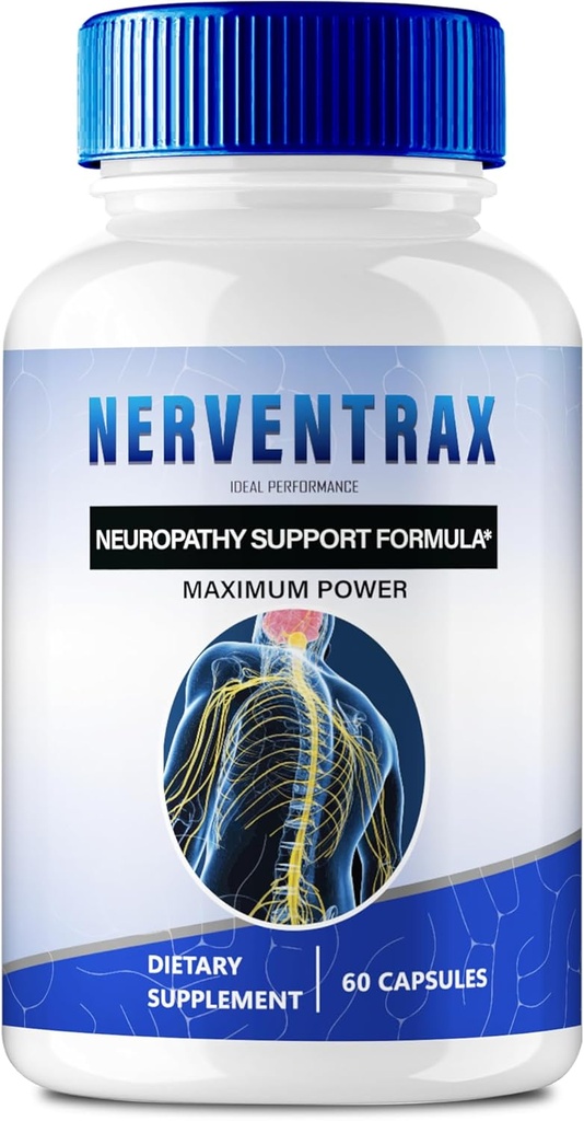 Nerventrax Suppléments Cerveau Capsules Mémoire et Focus, Nerventrax Formule avancée Brain Health Support Pills Maximum Strength Nerven Trax Toutes les pilules de soutien naturel, Nerventrax Reviews (60 capsules)