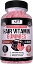 Gommies de croissance capillaire Kaya Naturals - Biotin 5000mcg Vitamines pour les cheveux, la peau et les ongles sains - Supplément beauté pour les femmes ou les hommes - 60 Comte - Blueberry Flavor