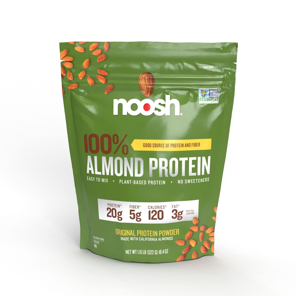NOOSH à base végétale poudre de protéines d'amande non aromatisée 35 grammes - végétalien, tous les ingrédients naturels, non-OGM, sans gluten, sans casher, sans arachide, sans soja, sans lait (non aromatisé)