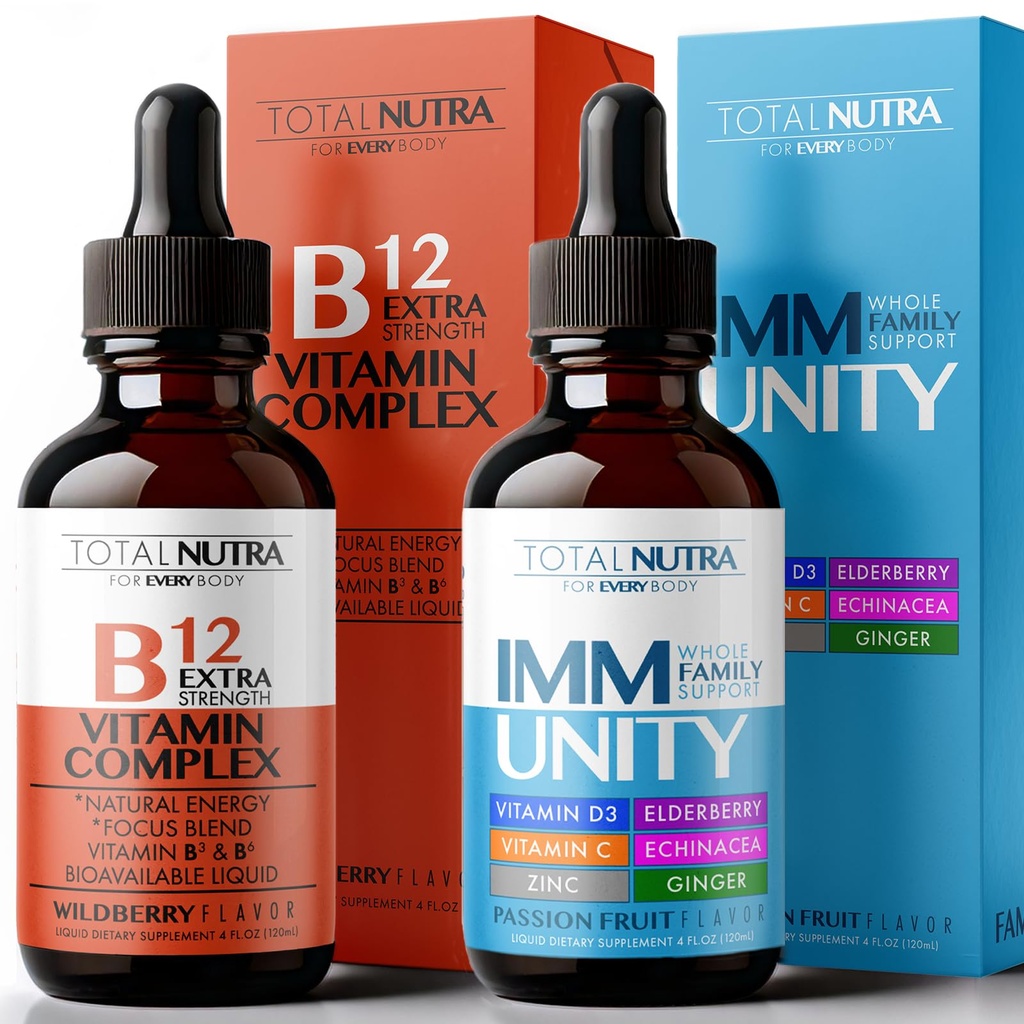Gocce di vitamina B e supplemento multivitaminico liquido 6-in-1 | Energia istantanea, Focus & Metabolism Support | Supporto di difesa immunitaria per bambini e adulti