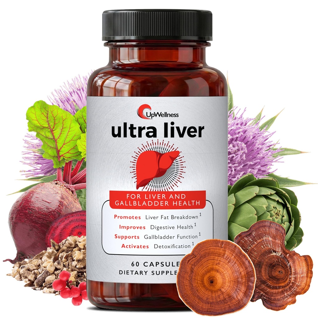 UpWellness Ultra Liver Supplement für Liver Support und Gallbladder Support - Powered by TMG, NAC Milk Thistle, and More - Liver Cleanse Detox & Repair - 60 Kapseln