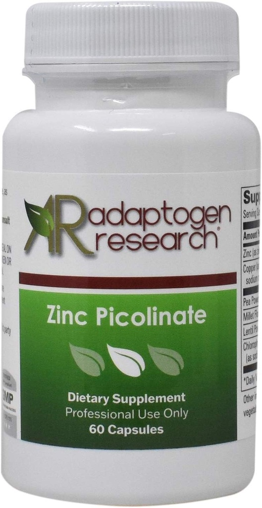 Zink Picolinat 30 mg | Zink Ergänzung für Wachstum und Immunfunktion | 60 Kapseln | Adaptogen Forschung