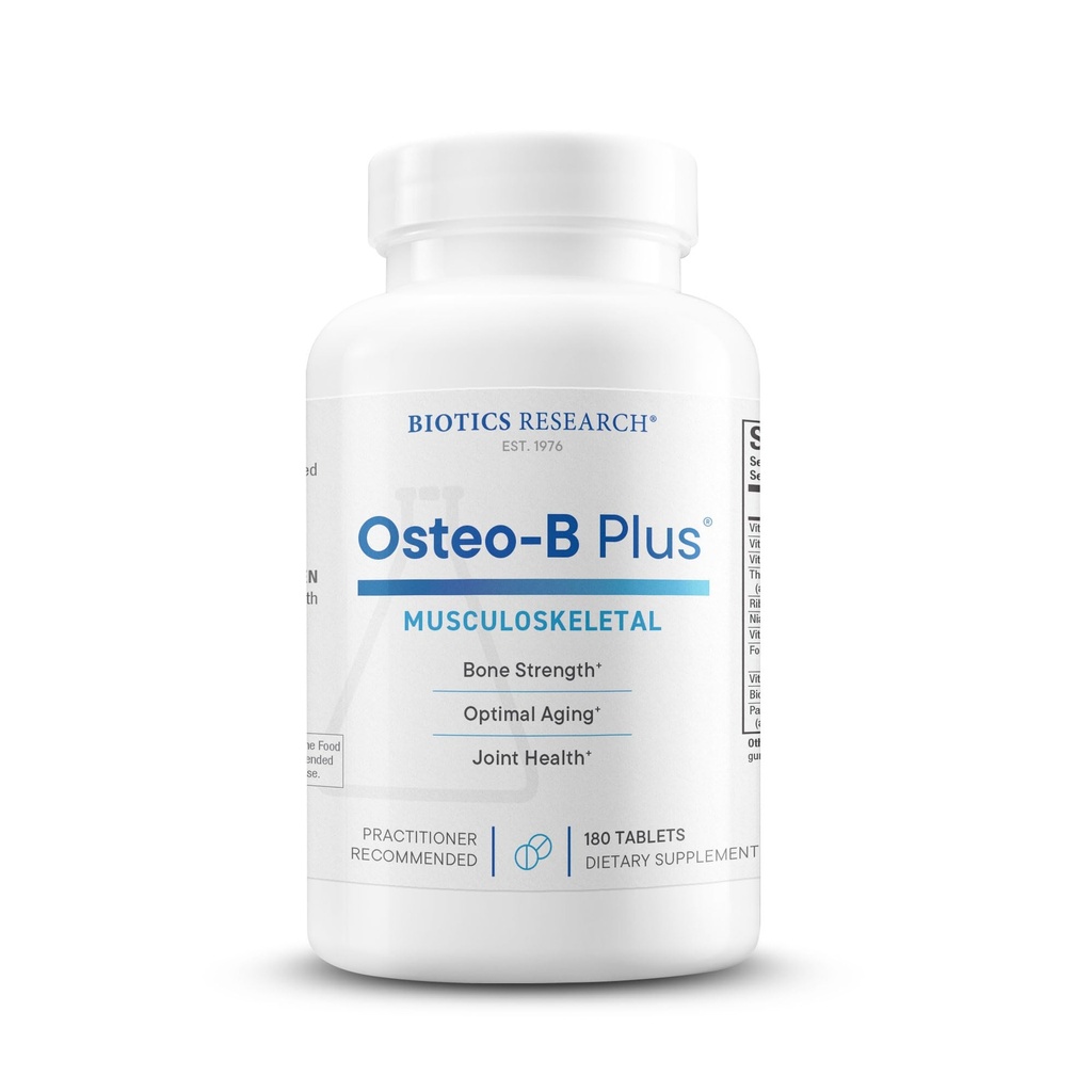 Recherche en biotique Osteo B Plus Soutien optimal à la santé osseuse avec vitamine K, Mg, Ca, Vieillissement en santé, Sulfates de chondritine purifiés 180 comprimés