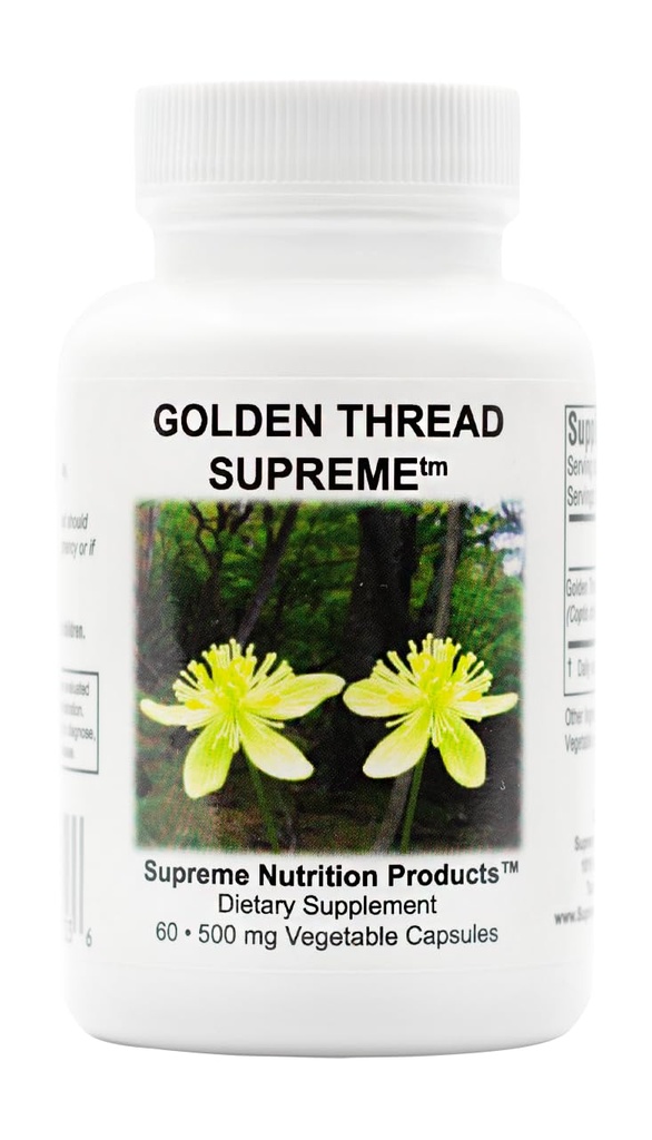 Supreme Nutrition Golden Thread Supreme, 60 Pure Coptis Chinensis Vegetarische Kapseln