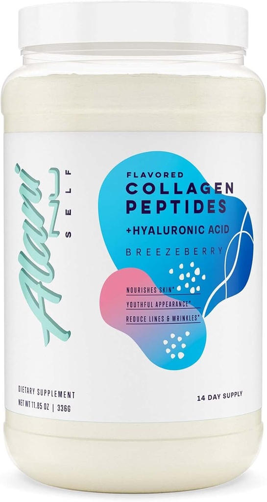 Alani Nu Collagen Peptides Polvere BREEZEBERRY | 18g Protein | Supporta Bone, Skin and Nail Health | Collagene per le donne | 80mg di acido ialuronico | Gluten Free | Sugar Free | 14 Servings
