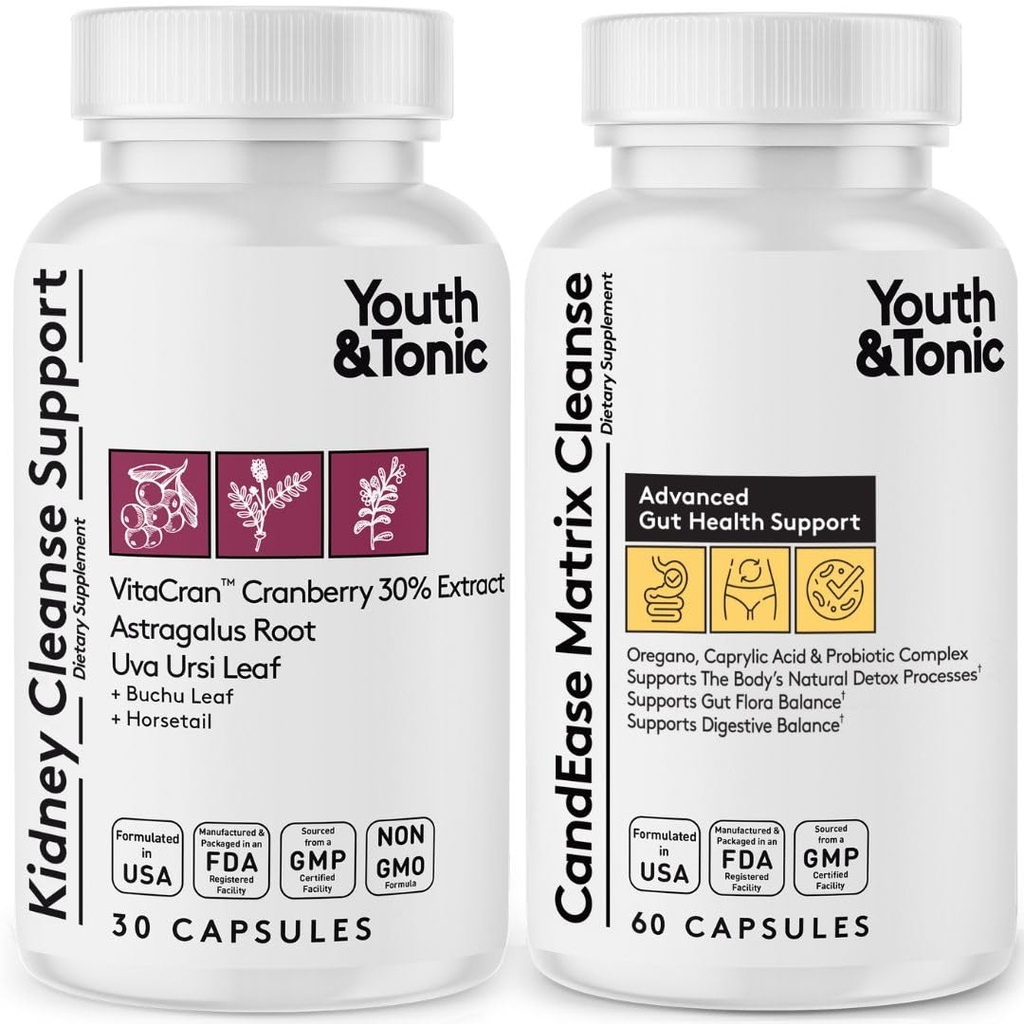Matrix CandEase pour jeunes et toniques Pills & Rein Cleanse Bundle 2 Pack
