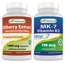 Best Naturals Bilberry Extrakt 1000mg & MK-7 Vitamin K2 100 mcg