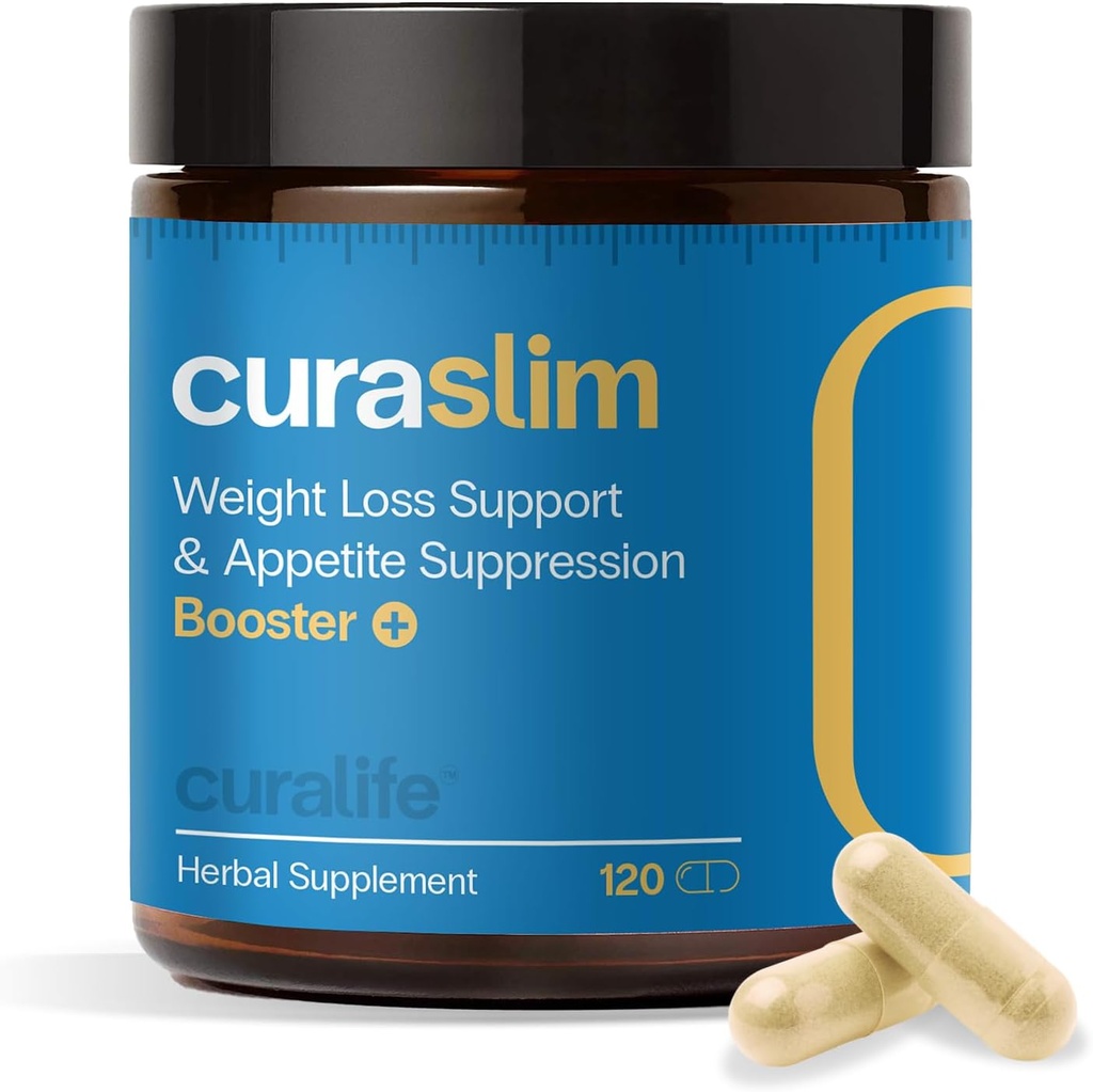 Curaslim Weight Loss Supplement | 10 Natürliche Inhaltsstoffe, Berberine, 5HTP, Chrom, Saffron | Appetite Suppressant, Metabolismus Booster, Energieunterstützung | 120 Kapseln