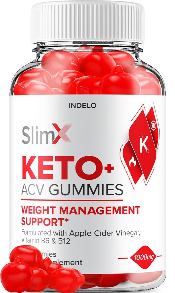SlimX Keto ACV Gummies - Advanced Formula Slim X Keto Plus ACV Gummies Aceto di Mela Sidro SlimX ACV Gummies Integratore alimentare Recensioni Uomo Donne (60 Gummies)
