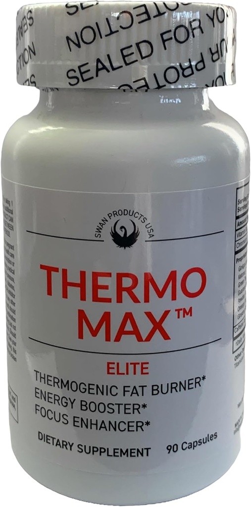 Thermo Max Elite - Brûleur de graisse thermogénique, Boosters d'énergie extrême, perte de poids, 90 pilules de régime