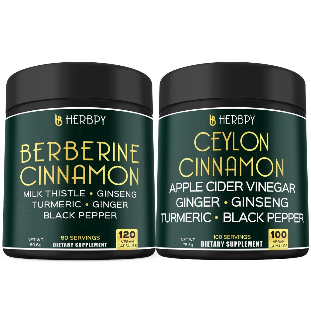 Bundle 7in1 Berberine HCl 97% Ergänzungen & 6in1 Premium Ceylon Cinnamon Ergänzungen