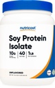 Nutricost Soy Protein Isolate Powder, 1 LB non aromatizzata - 10 Grammi di Proteine Per Serving, Vegan, GMO-Free & Gluten Free