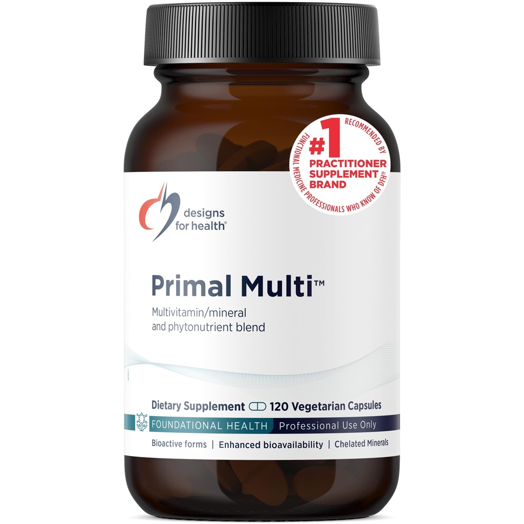 Designs für Gesundheit Primal Multi - Paleo-Friendly Multivitamin Supplement mit Folate, Tocotrienols, Lutein + Broccoli Seed, Immununterstützung Vitamine D (2000 IU), C + Zink (120 Kapseln)