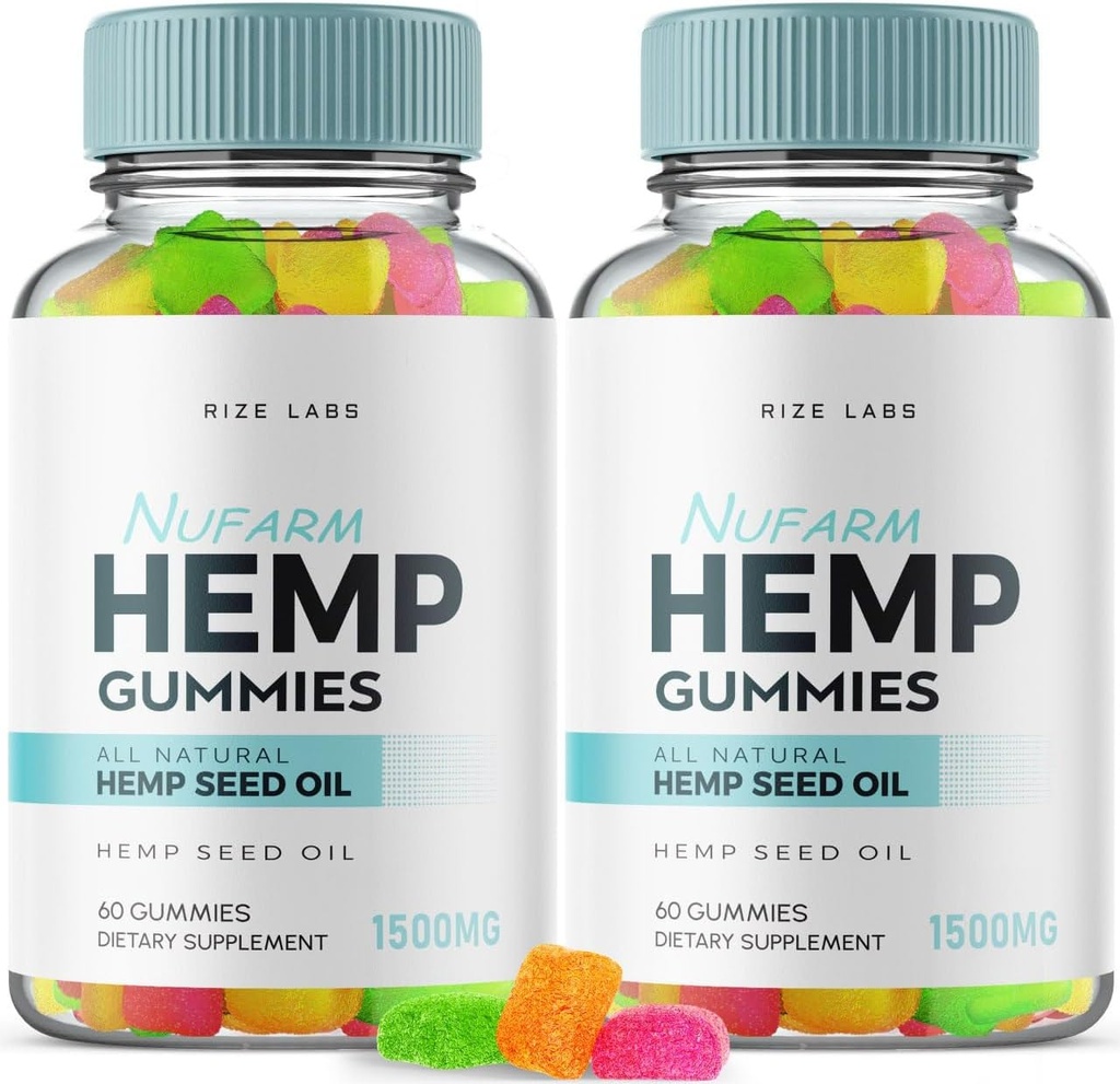 rize labs (Pack mit 2 Nufarm-Gummien, Erweiterte Formel-Gummi für besseren Schlaf, Ergänzung zur Unterstützung Gesamtkörperbilanz, Gummie für gesunde Geist und Körper, Nu Farm Gomitas Review (120 Gummi)